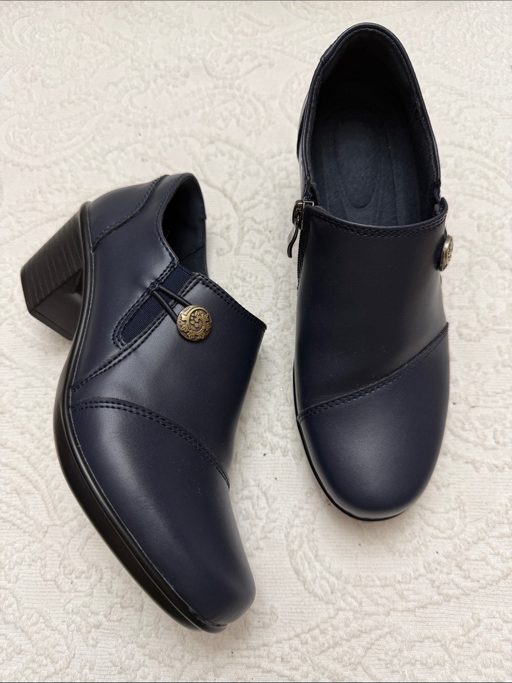 Block Heel Ankle Shoes in Blue Size 6 - New